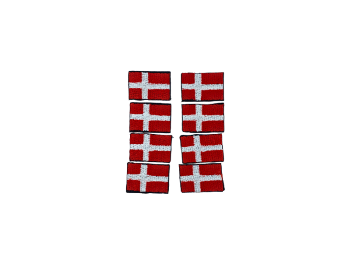 Dansk flag mini emblem 8 stk - Patch Mærke