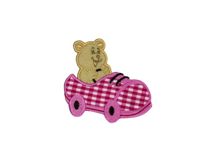 Bamse i bil tern - Patch Mærke