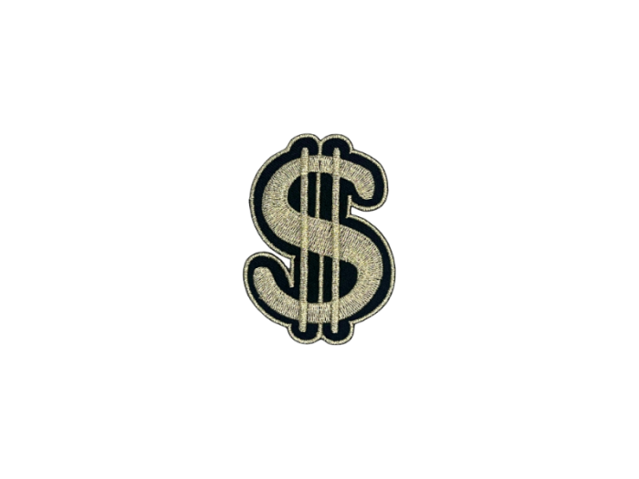 Dollar tegn- Patch Mærke