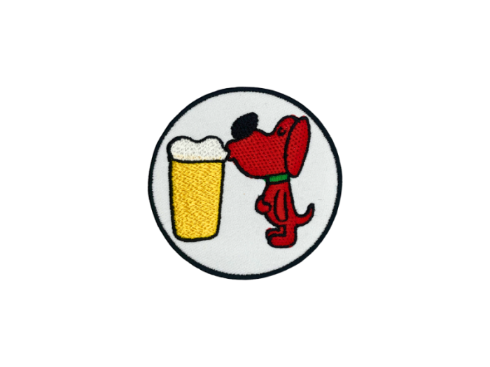 Hof Hund drikker af glas emblem - Patch Mærke