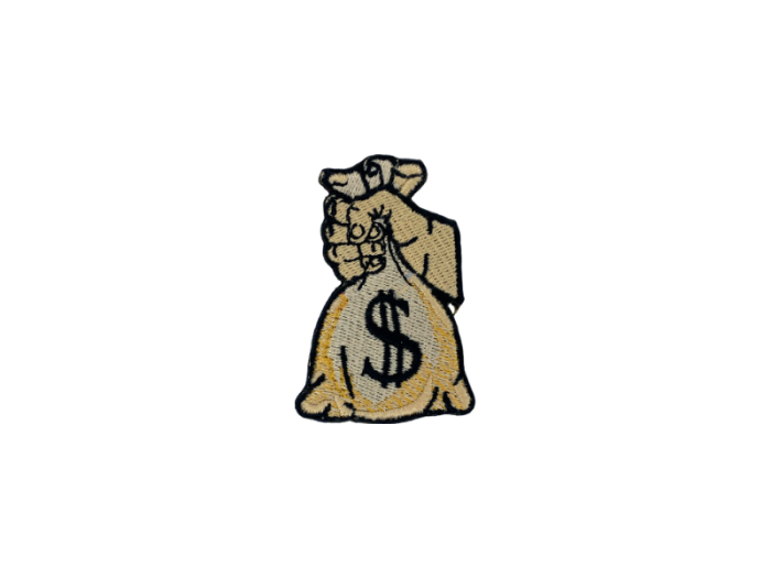 Dollar Hånd løfter Pengesæk Emblem - Patch Mærke