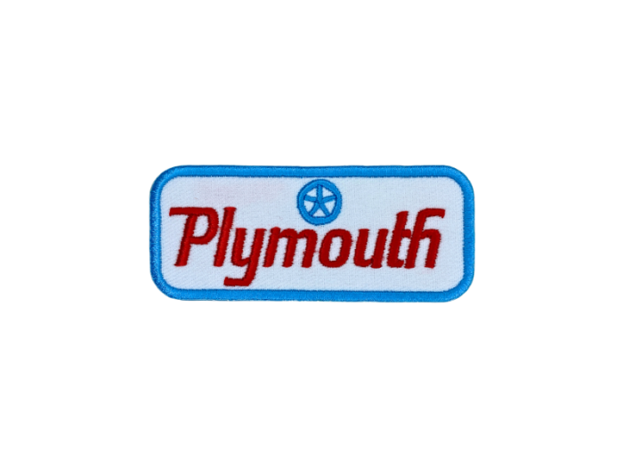 Plymouth aflang logo Emblem - Patch Mærke