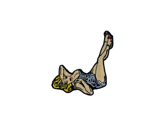 Girl lay Down Pinup Emblem - Patch Mærke