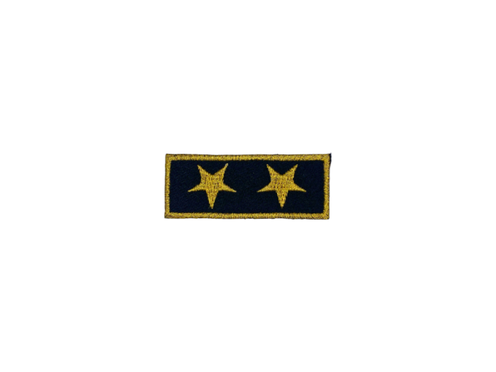 2 Guld Stjerner Emblem - Patch Mærke