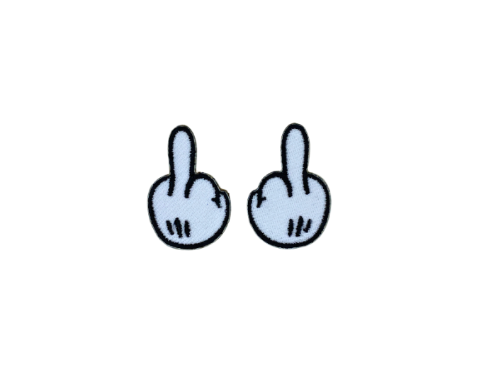 Fuck You Fingre 2 styk pak Emblem - Patch Mærke
