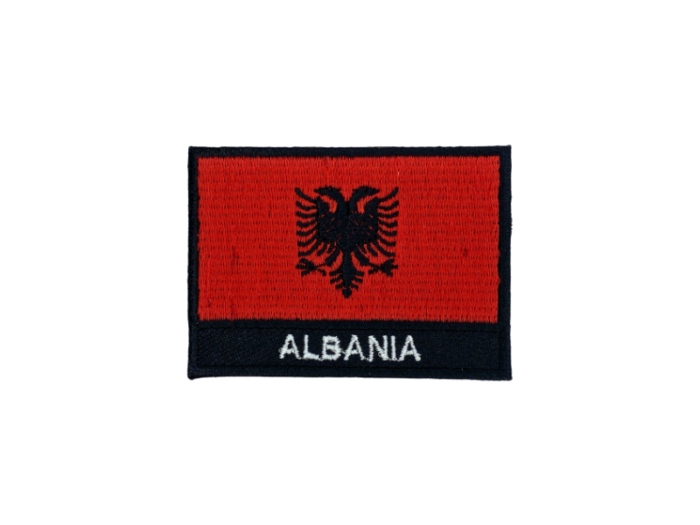 Albania Flag Med Navn 7x5cm - Patch Mærke