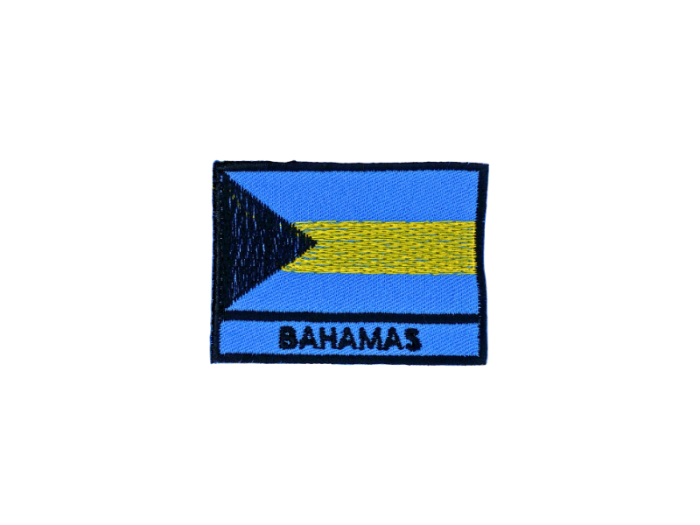 Bahamas Flag med Navn 7x5cm  - Patch Mærke