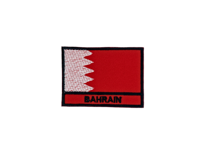 Bahrain Flag med Navn 7x5cm  - Patch Mærke