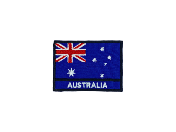 Australia Flag med Navn 7x5cm  - Patch Mærke