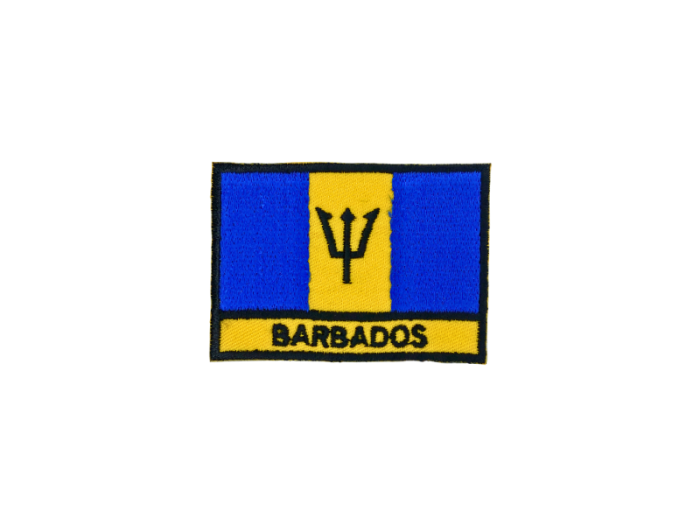 Barbados Flag med Navn 7x5cm  - Patch Mærke