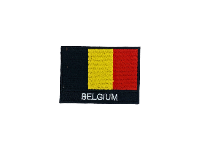 Belgium Flag med Navn 7x5cm - Patch Mærke