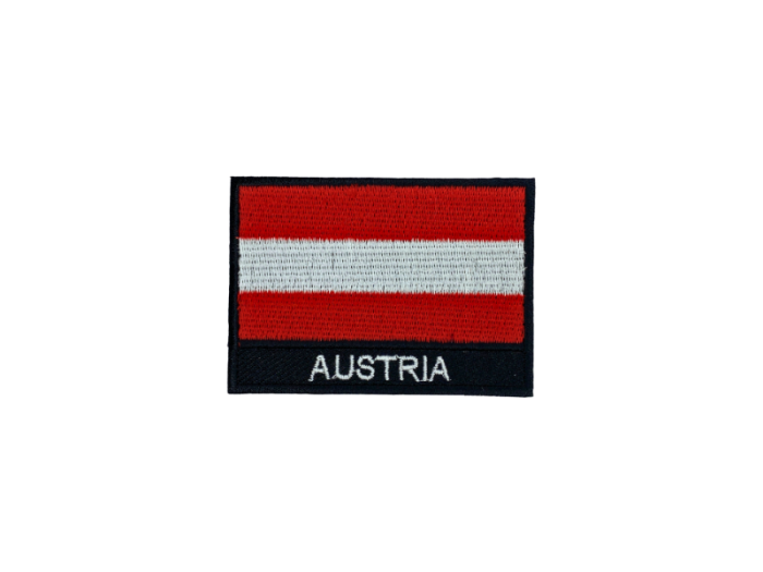 Austria Flag med Navn 7x5cm - Patch Mærke