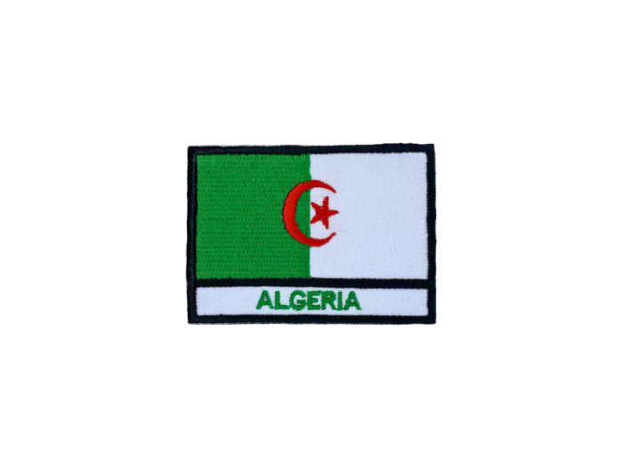 Algeria Flag med Navn 7x5cm - Patch Mærke