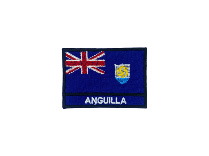 Anguilla Flag med Navn 7x5cm - Patch Mærke