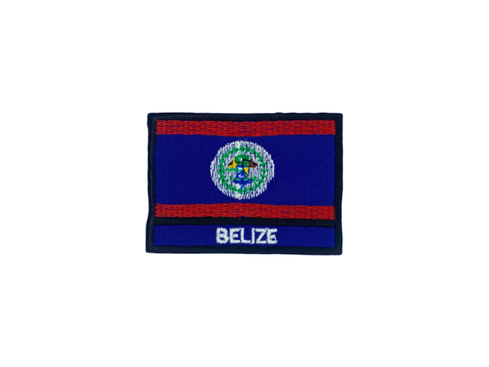 Belize Flag med Navn 7x5cm - Patch Mærke