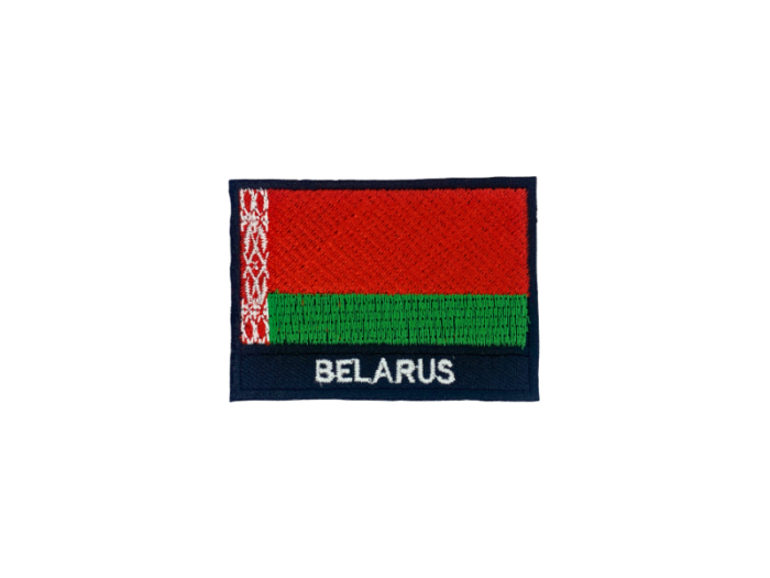 Belarus Flag med Navn 7x5cm - Patch Mærke