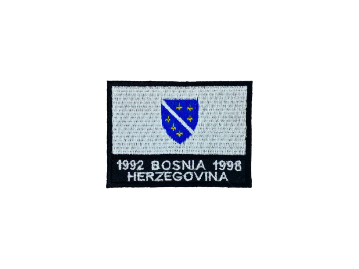 Bosnia Herzegovinia 1992-1998 Flag Med Navn 7x5cm - Patch Mærke