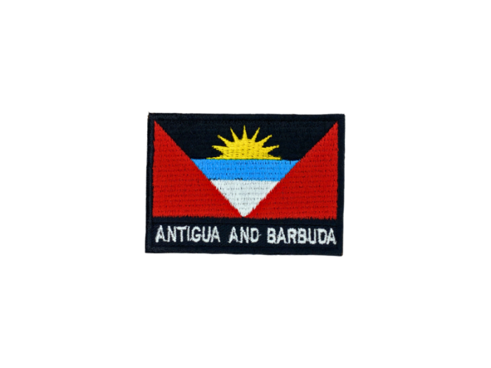Antigua And Barbuda Flag Med Navn 7x5cm - Patch Mærke