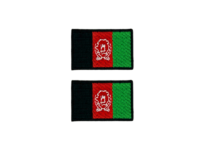Afganistan Flag Med Sort Kant 4,5x3cm 2 stk. Pak - Patch Mærke