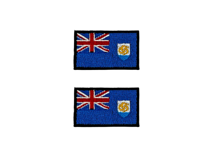 Anguila Flag Med Sort Kant 4,5x3cm 2 stk. Pak - Patch Mærke