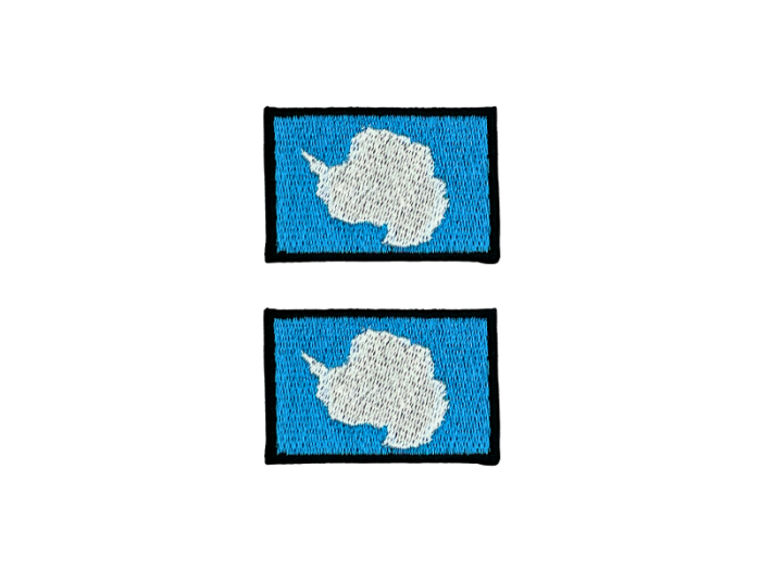 Antarktisk Flag Med Sort Kant 4,5x3cm 2 stk. Pak - Patch Mærke
