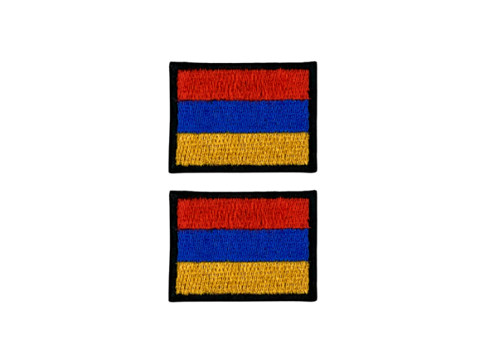 Amrenia Armenien Flag Med Sort Kant 4,5x3cm 2 stk. Pak - Patch Mærke