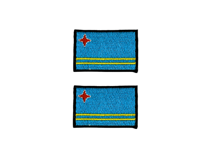 Aruba Flag Med Sort Kant 4,5x3cm 2 stk. Pak – Patch Mærke