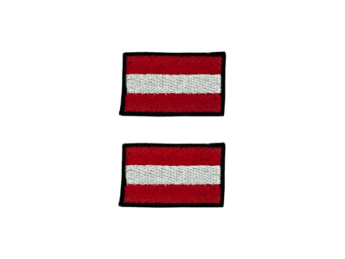 Austria Østrig Flag Med Sort Kant 4,5x3cm 2 stk. Pak – Patch Mærke
