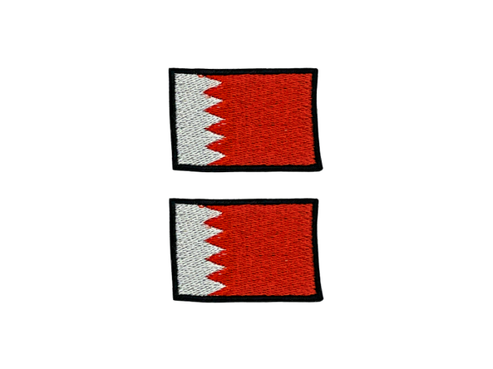 Bahrain Flag Med Sort Kant 4,5x3cm 2 stk. Pak – Patch Mærke
