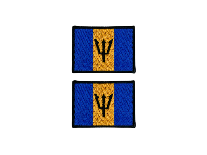 Barbados Flag Med Sort Kant 4,5x3cm 2 stk. Pak – Patch Mærke