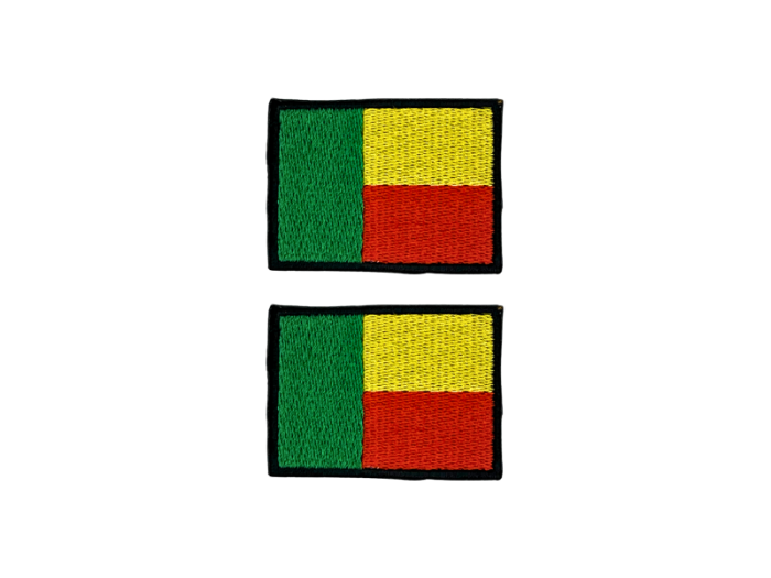 Benin Flag Med Sort Kant 4,5x3cm 2 stk. Pak – Patch Mærke