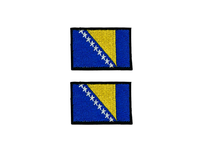 Bosnia Herzegovina Flag Med Sort Kant 4,5x3cm 2 stk. Pak – Patch Mærke