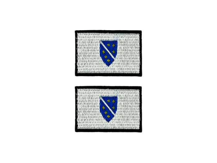 Bosnia Bosnien Flag Med Sort Kant 4,5x3cm 2 stk. Pak – Patch Mærke