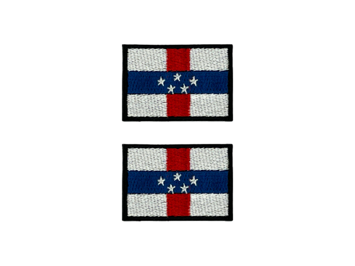 Antiller Holland Flag Med Sort Kant 2 stk.pak 4,5x3cm - Patch Mærke