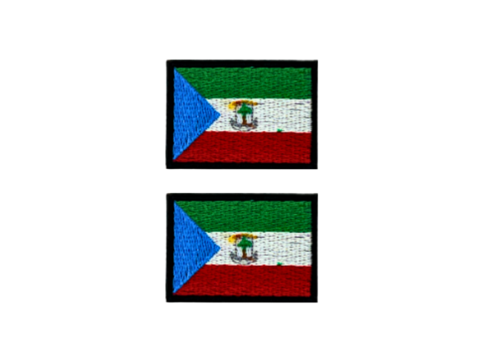 Ækvatorial Guinea Flag Med Sort Kant 2 stk. pak 4,5x3cm - Patch Mærke