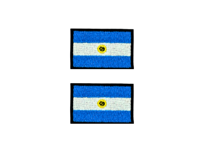 Argentina Flag Med Sort Kant 2 stk. pak 4,5x3cm - Patch Mærke