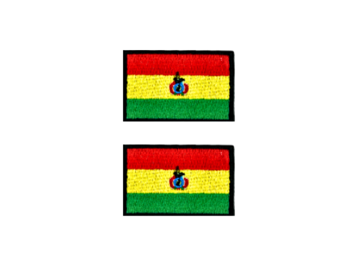 Bolivia Flag Med Sort Kant 2 stk. pak 4,5x3cm - Patch Mærke
