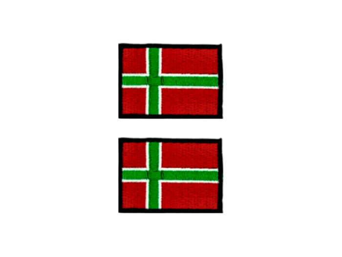 Bornholm Flag Med Sort Kant 2 stk. pak 4,5x3cm - Patch Mærke