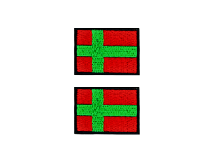 Bornholm Flag Med Sort Kant 2 stk. pak 4,5x3cm - Patch Mærke
