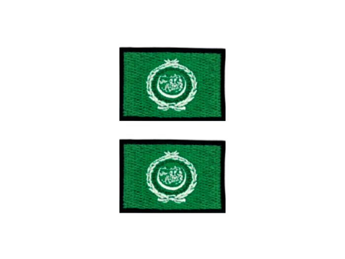 Arabic Leage Arabisk Flag Med Sort Kant 2 stk. pak 4,5x3cm - Patch Mærke