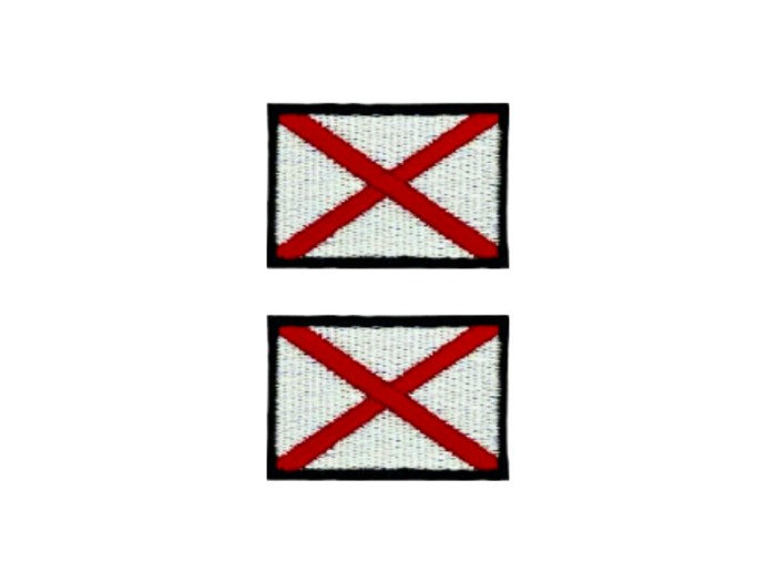 Alabama USA State Med Sort Kant 2 stk. pak 4,5x3cm - Patch Mærke