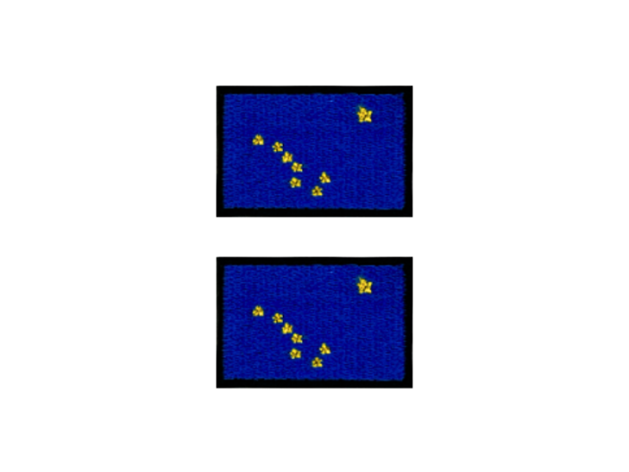 Alaska USA State Med Sort Kant 2 stk. pak 4,5x3cm - Patch Mærke