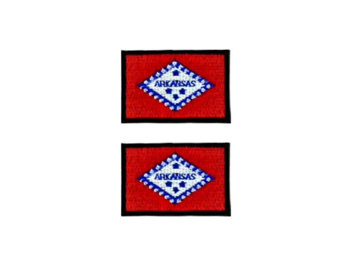 Arkansas USA State Med Sort Kant 2 stk. pak 4,5x3cm - Patch Mærke