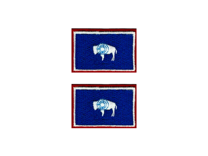 Wyoming USA State Med Sort Kant 4,5x3cm 2 stk. Pak – Patch Mærke