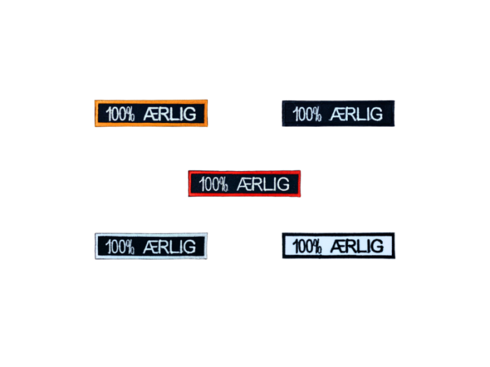 100% Ærlig - Patch  Mærke