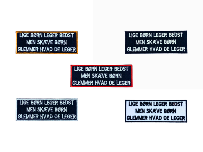 Lige børn leger bedst men skæve børn glemmer hvad de leger - Patch  Mærke