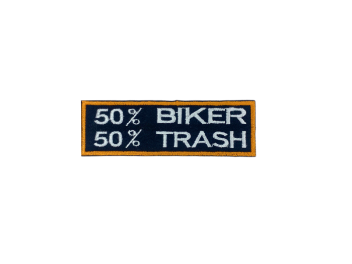 50% Biker 50% Trash - Patch  Mærke - Billede 2
