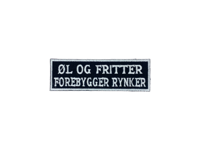 Øl og fritter forebygger rynker - Patch  Mærke