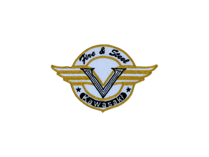 Kawasaki Fire and Steel - Patch Mærke - Guld