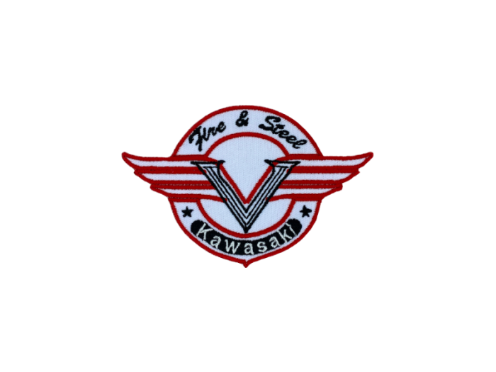 Kawasaki Fire and Steel- Patch Mærke - Rød